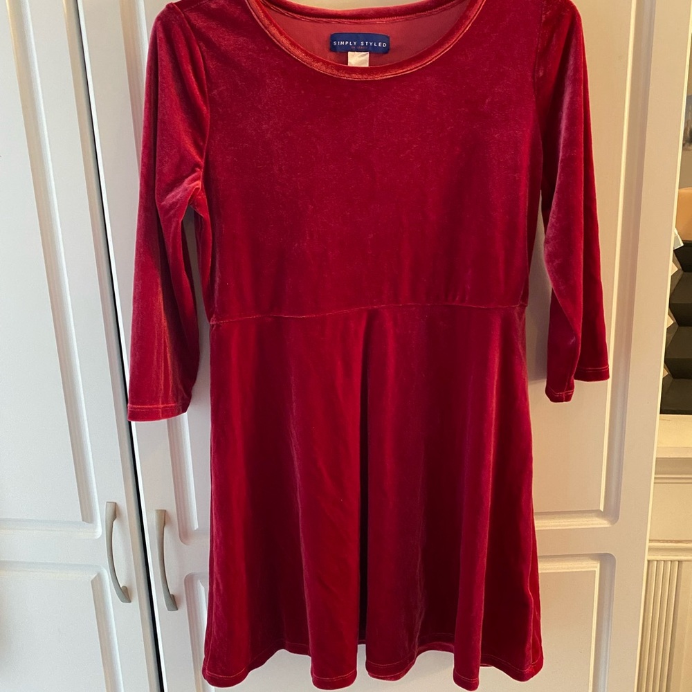 Simply Styled Kids Red Velvet Dress